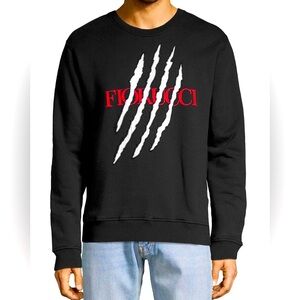 Fiorucci Graphic Cotton Sweatshirt In Black. Size X-Large